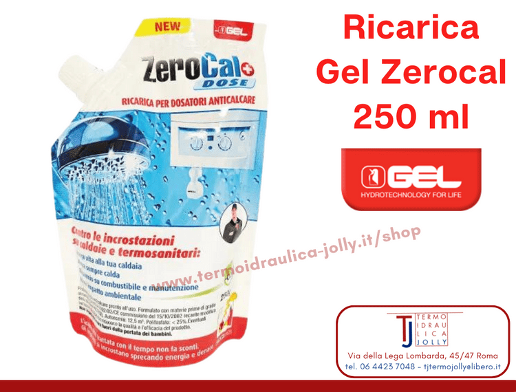 1044372 - GEL ZEROCALDOSE 4 BUSTE 250GR RICARICA PER POMPE DOSATORI  ANTICALCARE LIQUIDO - GEL