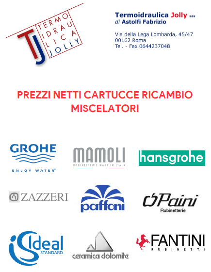 ricambi cartucce miscelatori paini mamoli ideal standard dolomite grohe a roma www.termoidraulica-jolly.it zona tiburtina