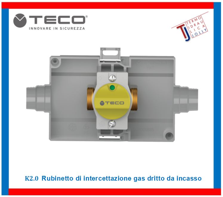 termoidraulica jolly roma - TECO K2.0 Rubinetto di intercettazione gas dritto da incasso