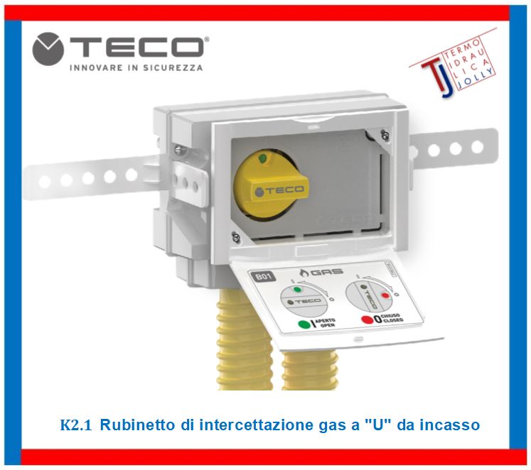 termoidraulica jolly roma - TECO K2.1 Rubinetto di intercettazione gas a U da incasso