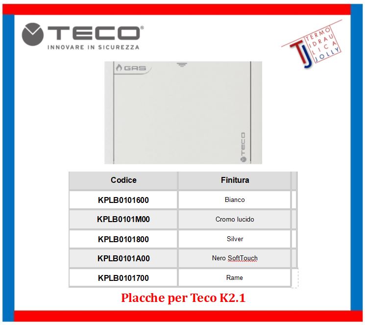 termoidraulica jolly roma - placche per TECO K2.1